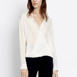 Vince Sill Faux Wrap Blouse Top